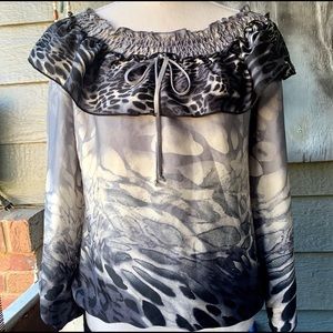 Grass Collections Lady's On/Off Shoulder Blouse M